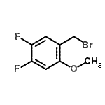 structure of CAS# 886499-64-5, 1-(Bromomethyl)-4,5-difluoro-2-methoxybenzene;MFCD06660220