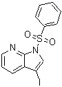 structure of CAS# 887115-53-9, 3-Iodo-1-(phenylsulfonyl)-1H-pyrrolo[2,3-b]pyridine;[887115-53-9];1-(Benzenesulfonyl)-3-iodo-1H-pyrrolo[2,3-b]pyridine;1-Benzenesulfonyl-3-iodo-1H-pyrrolo[2,3-b]pyridine