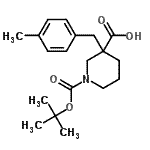 CAS#: 887344-23-2， 3-(4-Methylbenzyl)-1-{[(2-methyl-2-propanyl)oxy]carbonyl}-3-piperidinecarboxylic acid