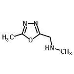 structure of CAS# 887405-27-8, N-Methyl-1-(5-methyl-1,3,4-oxadiazol-2-yl)methanamine;N-METHYL-1-(5-METHYL-1,3,4-OXADIAZOL-2-YL)METHANAMINE;N-Methyl-N-[(5-methyl-1,3,4-oxadiazol-2-yl)methyl]amine;MFCD09055379