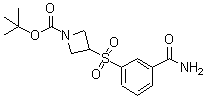 CAS#: 887586-99-4， 2-Methyl-2-propanyl 3-[(3-carbamoylphenyl)sulfonyl]-1-azetidinecarboxylate