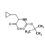 structure of CAS# 888323-62-4, 3-Cyclopropyl-N-{[(2-methyl-2-propanyl)oxy]carbonyl}alanine;2-(tert-butoxycarbonylamino)-3-cyclopropylpropanoic acid;2-tert-Butoxycarbonylamino-3-cyclopropyl-propionic acid;N-Boc-cyclopropyl alanine