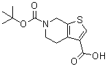 结构式 CAS# 889939-56-4, 4,7-二氢-噻吩并[2,3-c]吡啶-3,6(5H)-二羧酸 6-叔丁酯