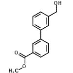 structure of CAS# 889955-78-6, Methyl 3'-(hydroxymethyl)-3-biphenylcarboxylate;[1,1'-BIP<wbr>HENYL]-3-<wbr>CARBOXYLI<wbr>CACID, 3'<wbr>-(HYDROXY<wbr>METHYL)-,<wbr> METHYL E<wbr>STER;3-carboxylate;3'-Fluorobiphenyl-2-carbaldehyde
