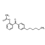 structure of CAS# 890098-48-3, 2-(4-Hexylbenzoyl)phenyl acetate;2-Acetoxy-4'-hexylbenzophenone