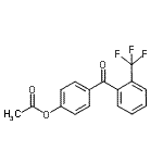 structure of CAS# 890099-32-8, 4-[2-(Trifluoromethyl)benzoyl]phenyl acetate;4-Acetoxy-2'-trifluoromethylbenzophenone