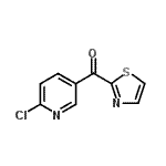 structure of CAS# 890100-46-6, (6-Chloro-3-pyridinyl)(1,3-thiazol-2-yl)methanone;(2-Chloropyridin-5-yl) thiazolyl ketone;MFCD07699005