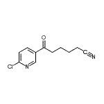 structure of CAS# 890100-88-6, 6-(6-Chloro-3-pyridinyl)-6-oxohexanenitrile;6-(4-chloro-3-pyridyl)-6-oxohexanenitrile