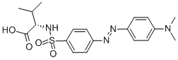 structure of CAS# 89131-11-3, Dabsyl-L-Valine;N-[[4-[[4-(Dimethylamino)Phenyl]Azo]Phenyl]Sulfonyl]-L-Valine;4-Dimethylaminoazobenzene-4'-Sulfonyl-L-Valine Dbs-Val-OH;4-DIMETHYLAMINOAZOBENZENE-4'-SULFONYL-L-VALINE