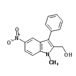 structure of CAS# 89159-60-4, (1-Methyl-5-nitro-3-phenyl-1H-indol-2-yl)methanol;(1-methyl-5-nitro-3-phenyl-1H-indol-2-yl)methanol;(1-methyl-5-nitro-3-phenylindol-2-yl)methan-1-ol;MFCD00593702