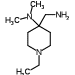 structure of CAS# 891656-66-9, 4-(Aminomethyl)-1-ethyl-N,N-dimethyl-4-piperidinamine;[4-(aminomethyl)-1-ethyl(4-piperidyl)]dimethylamine;4-(aminomethyl)-1-ethyl-N,N-dimethyl-4-piperidinamine;4-PIPERIDINEMETHANAMINE,4-(DIMETHYLAMINO)-1-ETHYL-