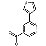 structure of CAS# 893723-63-2, 2-(3-Thienyl)isonicotinic acid;2-(Thiophen-3-yl)-isonicotinic acid;2-(THIOPHEN-3-YL)ISONICOTINIC ACID;2-thien-3-ylisonicotinic acid
