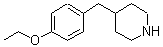 structure of CAS# 893754-76-2, 4-(4-Ethoxybenzyl)piperidine;4-(4-Ethoxybenzyl)-piperidine;4-ethoxy-1-(4-piperidylmethyl)benzene;PIPERIDINE,4-[(4-ETHOXYPHENYL)METHYL]-