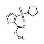 structure of CAS# 895261-88-8, Methyl 3-(1-pyrrolidinylsulfonyl)-2-thiophenecarboxylate;2-THIOPHE<wbr>NECARBOXY<wbr>LICACID, <wbr>3-(1-PYRR<wbr>OLIDINYLS<wbr>ULFONYL)-<wbr>, METHYL <wbr>ESTER;methyl 3-(1-pyrrolidinylsulfonyl)-2-thiophenecarboxylate;Methyl 3-(pyrrolidin-1-ylsulfonyl)thiophene-2-carboxylate