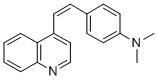 structure of CAS# 897-55-2, 4-(4-Dimethylaminostyryl)Quinoline;N,N-Dimethyl-4-[(E)-2-Quinolin-4-Ylethenyl]Aniline;N,N-Dimethyl-4-[(E)-2-(4-Quinolyl)Vinyl]Aniline;N,N-Dimethyl-4-[2-(4-Quinolyl)Vinyl]Aniline