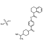 CAS#: 89703-10-6， 4-[(4-Isopropyl-1-piperazinyl)carbonyl]phenyl 1,2,3,4-tetrahydro-1-naphthalenecarboxylate methanesulfonate (1:1)