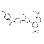 CAS#: 897445-12-4， 4-{(3R,4R)-3-[4-(4-Chlorobenzoyl)-1-piperazinyl]-4-hydroxy-1-pyrrolidinyl}-2-(trifluoromethyl)-6-quinazolinecarboxylic acid