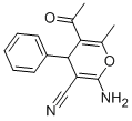 structure of CAS# 89809-89-2, 5-Acetyl-2-Amino-6-Methyl-4-Phenyl-4H-Pyran-3-Carbonitrile;5-ACETYL-2-AMINO-6-METHYL-4-PHENYL-4H-PYRAN-3-CARBONITRILE;Acetyl-2-Amino-6-Methyl-4-Phenyl-4H-Pyran-3-Carbon