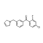structure of CAS# 898749-44-5, (4-Chloro-2-fluorophenyl)[3-(2,5-dihydro-1H-pyrrol-1-ylmethyl)phenyl]methanone;4-chloro-2-fluoro-3'-(3-pyrrolinomethyl) benzophenone