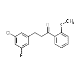 structure of CAS# 898750-40-8, 3-(3-Chloro-5-fluorophenyl)-1-[2-(methylsulfanyl)phenyl]-1-propanone;3-(3-chloro-5-fluorophenyl)-2'-thiomethylpropiophenone