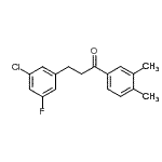 structure of CAS# 898750-76-0, 3-(3-Chloro-5-fluorophenyl)-1-(3,4-dimethylphenyl)-1-propanone;3-(3-chloro-5-fluorophenyl)-3',4'-dimethylpropiophenone