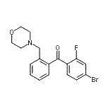 structure of CAS# 898750-86-2, (4-Bromo-2-fluorophenyl)[2-(4-morpholinylmethyl)phenyl]methanone;4-Bromo-2-fluoro-2'-morpholinomethyl benzophenone
