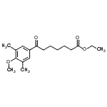 structure of CAS# 898751-10-5, Ethyl 7-(4-methoxy-3,5-dimethylphenyl)-7-oxoheptanoate;Ethyl 7-(3,5-dimethyl-4-methoxyphenyl)-7-oxoheptanoate