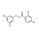structure of CAS# 898751-12-7, 1-(2-Chloro-4-fluorophenyl)-3-(3-chloro-5-fluorophenyl)-1-propanone;2'-chloro-3-(3-chloro-5-fluorophenyl)-4'-fluoropropiophenone