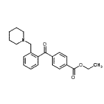 structure of CAS# 898751-98-9, Ethyl 4-[2-(1-piperidinylmethyl)benzoyl]benzoate;4'-Carboethoxy-2-piperidinomethyl benzophenone