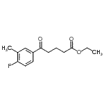结构式 CAS# 898752-64-2, 乙基5-(4-氟-3-甲基苯基)-5-氧代戊酸酯