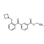结构式 CAS# 898754-56-8, 乙基3-[2-(1-氮杂环丁基甲基)苯甲酰基]苯甲酸酯