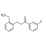structure of CAS# 898754-66-0, 1-(3-Fluorophenyl)-3-[2-(methylsulfanyl)phenyl]-1-propanone;3'-fluoro-3-(2-thiomethylphenyl)propiophenone