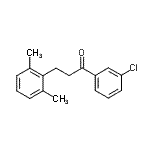 structure of CAS# 898754-70-6, 1-(3-Chlorophenyl)-3-(2,6-dimethylphenyl)-1-propanone;3'-chloro-3-(2,6-dimethylphenyl)propiophenone