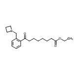 structure of CAS# 898755-64-1, Ethyl 8-[2-(1-azetidinylmethyl)phenyl]-8-oxooctanoate;Ethyl 8-[2-(azetidinomethyl)phenyl)]-8-oxooctanoate