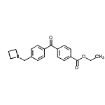 structure of CAS# 898756-31-5, Ethyl 4-[4-(1-azetidinylmethyl)benzoyl]benzoate;4-azetidinomethyl-4'-carboethoxybenzophenone