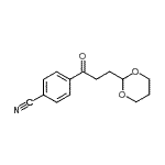 结构式 CAS# 898756-72-4, 4-[3-(1,3-二恶烷-2-基)丙酰]苯甲腈