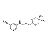 structure of CAS# 898756-74-6, 3-[4-(5,5-Dimethyl-1,3-dioxan-2-yl)butanoyl]benzonitrile;3'-cyano-4-(5,5-dimethyl-1,3-dioxan-2-yl)butyrophenone