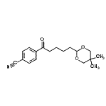 structure of CAS# 898756-80-4, 4-[5-(5,5-Dimethyl-1,3-dioxan-2-yl)pentanoyl]benzonitrile;4'-cyano-5-(5,5-dimethyl-1,3-dioxan-2-yl)valerophenone