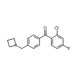 structure of CAS# 898756-89-3, [4-(1-Azetidinylmethyl)phenyl](2-chloro-4-fluorophenyl)methanone;4'-azetidinomethyl-2-chloro-4-fluorobenzophenone