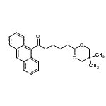 structure of CAS# 898757-53-4, 1-(9-Anthryl)-5-(5,5-dimethyl-1,3-dioxan-2-yl)-1-pentanone;9-[5-(5,5-dimethyl-1,3-dioxan-2-yl)valeryl]anthracene
