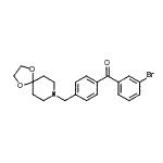 structure of CAS# 898757-76-1, (3-Bromophenyl)[4-(1,4-dioxa-8-azaspiro[4.5]dec-8-ylmethyl)phenyl]methanone;3-bromo-4<wbr>'-[8-(1,4<wbr>-dioxa-8-<wbr>azaspiro[<wbr>4.5]decyl<wbr>)methyl]b<wbr>enzopheno<wbr>ne