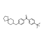 structure of CAS# 898758-14-0, [4-(1,4-Dioxa-8-azaspiro[4.5]dec-8-ylmethyl)phenyl][4-(trifluoromethyl)phenyl]methanone;4'-[8-(1,<wbr>4-dioxa-8<wbr>-azaspiro<wbr>[4.5]decy<wbr>l)methyl]<wbr>-4-triflu<wbr>oromethyl<wbr>benzophen<wbr>one