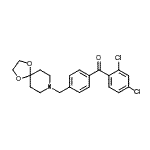 structure of CAS# 898758-31-1, (2,4-Dichlorophenyl)[4-(1,4-dioxa-8-azaspiro[4.5]dec-8-ylmethyl)phenyl]methanone;2,4-dichl<wbr>oro-4'-[8<wbr>-(1,4-dio<wbr>xa-8-azas<wbr>piro[4.5]<wbr>decyl)met<wbr>hyl]benzo<wbr>phenone
