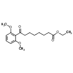 structure of CAS# 898758-53-7, Ethyl 8-(2,6-dimethoxyphenyl)-8-oxooctanoate;ethyl 8-(2,6-dimethoxyphenyl)-8-oxooctanoate