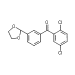 structure of CAS# 898759-55-2, (2,5-Dichlorophenyl)[3-(1,3-dioxolan-2-yl)phenyl]methanone;2,5-dichloro-3'-(1,3-dioxolan-2-yl)benzophenone