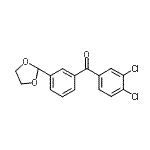 structure of CAS# 898759-58-5, (3,4-Dichlorophenyl)[3-(1,3-dioxolan-2-yl)phenyl]methanone;3,4-Dichloro-3'-(1,3-dioxolan-2-yl)benzophenone