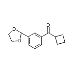 structure of CAS# 898759-74-5, Cyclobutyl[3-(1,3-dioxolan-2-yl)phenyl]methanone;cyclobutyl 3-(1,3-dioxolan-2-yl)phenyl ketone