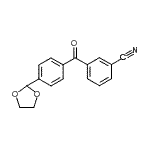 structure of CAS# 898759-94-9, 3-[4-(1,3-Dioxolan-2-yl)benzoyl]benzonitrile;3-cyano-4'-(1,3-dioxolan-2-yl)benzophenone