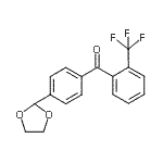 structure of CAS# 898760-49-1, [4-(1,3-Dioxolan-2-yl)phenyl][2-(trifluoromethyl)phenyl]methanone;4'-(1,3-Dioxolan-2-yl)-2-trifluoromethylbenzophenone