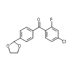 structure of CAS# 898760-64-0, (4-Chloro-2-fluorophenyl)[4-(1,3-dioxolan-2-yl)phenyl]methanone;4-chloro-4'-(1,3-dioxolan-2-yl)-2-fluorobenzophenone
